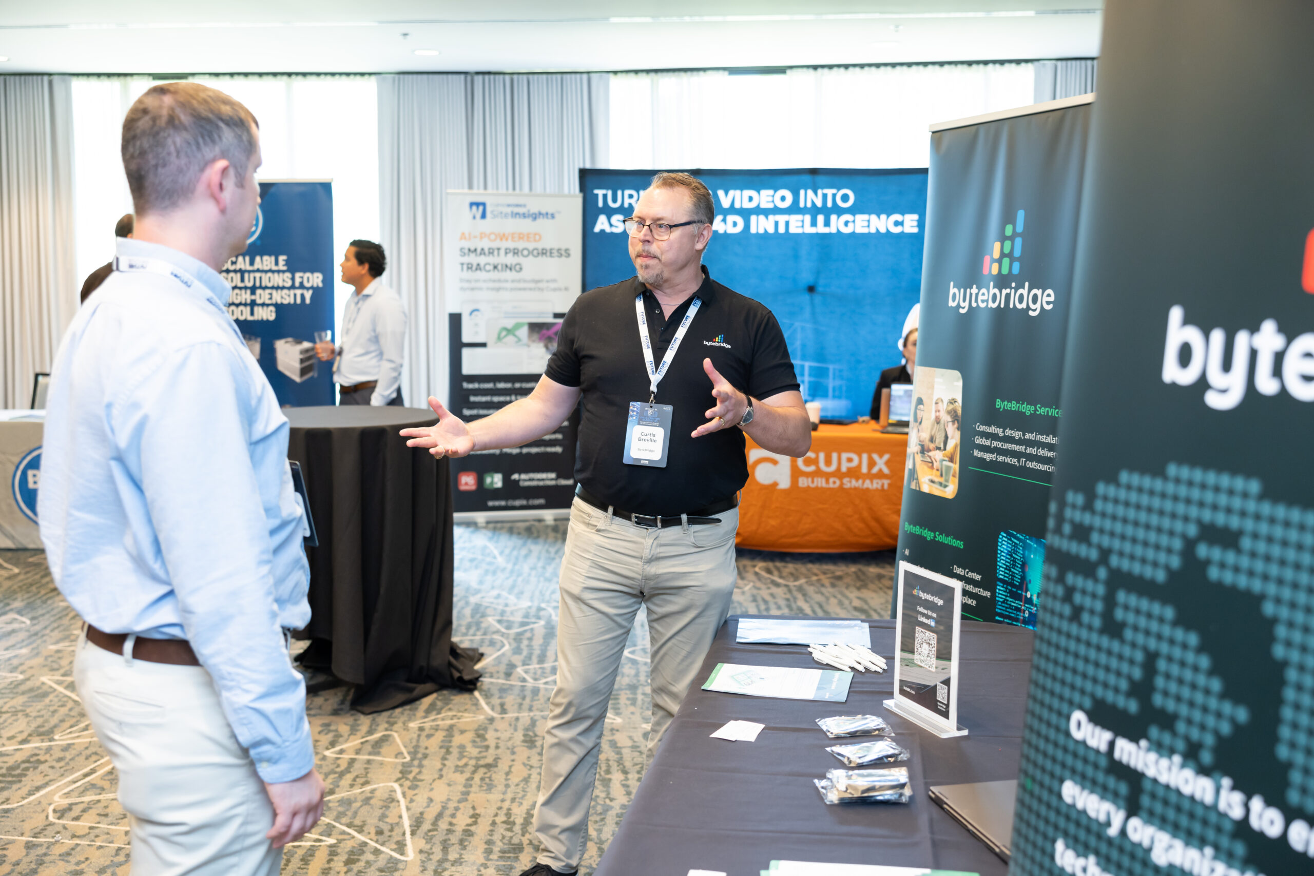 Exhibition stands in the networking area
